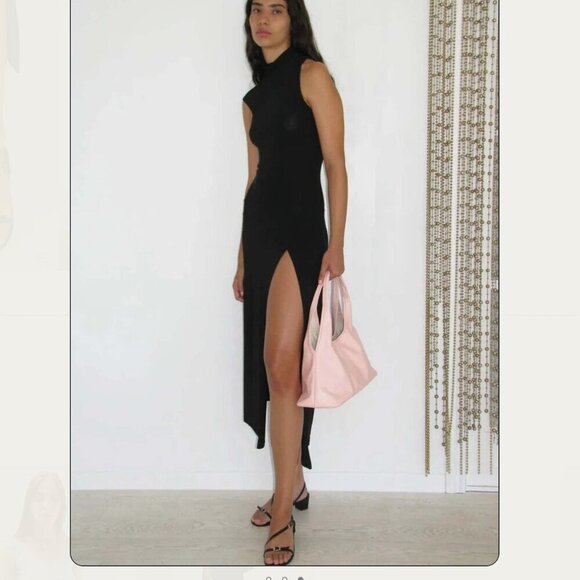 PALOMA WOOL Mara Sandal Minimal Black Strappy w Silver Buckle EUC - Picture 3 of 6